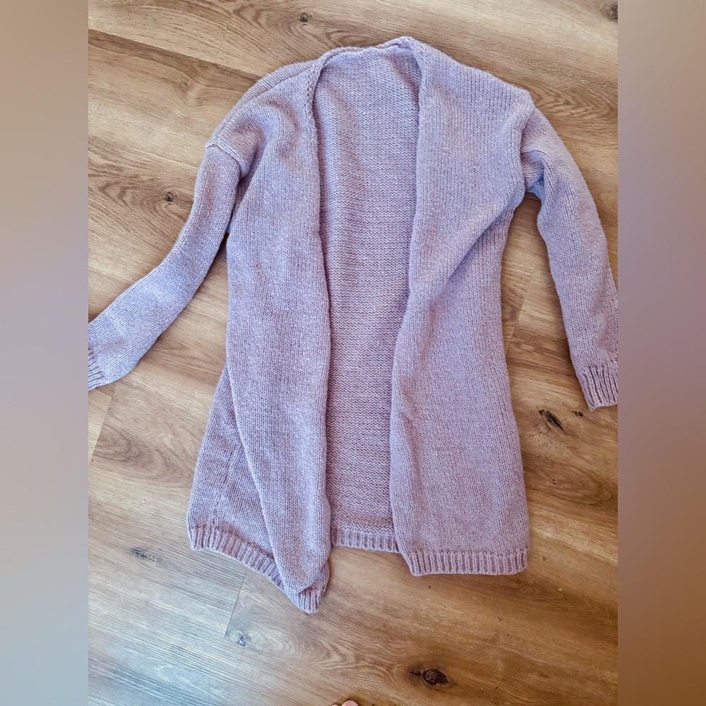 SHEIN Lilac Open-Front Cardigan